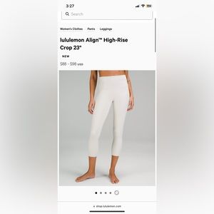 Lululemon leggings in the color bone.
